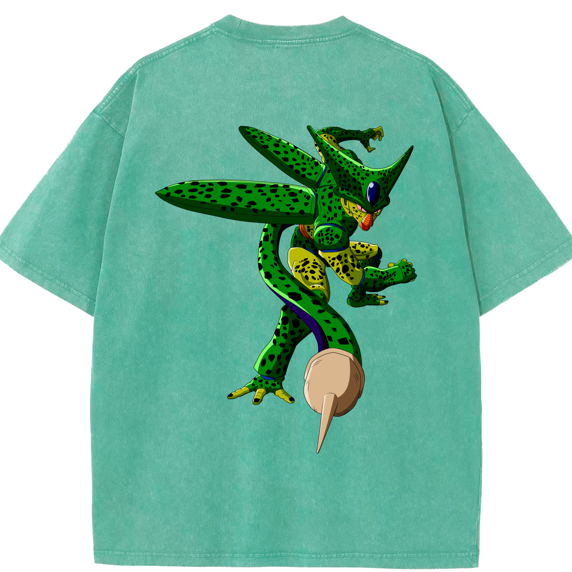（画像用） ドラゴンボール セル DRAGON BALL Cell 綿100% ヴィンテージ風 半袖Tシャツ（背面プリント）